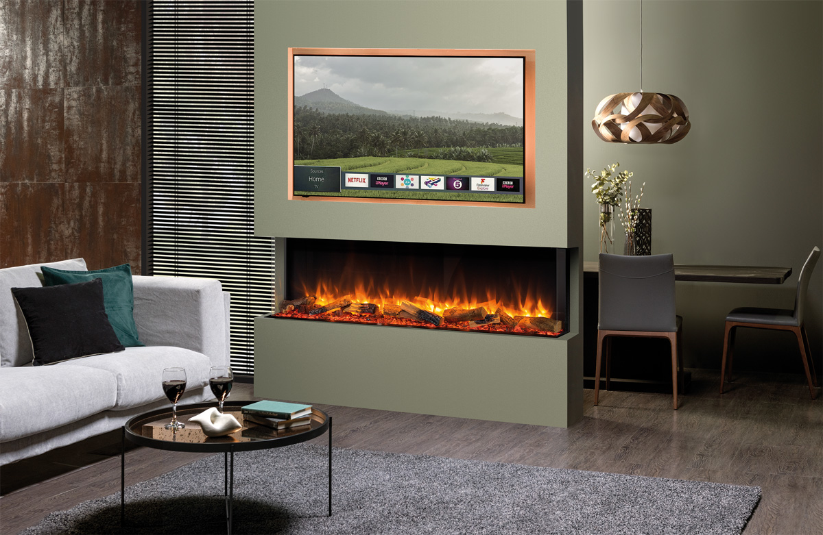 Skope 59″ Built-in 3 Sided Fireplace