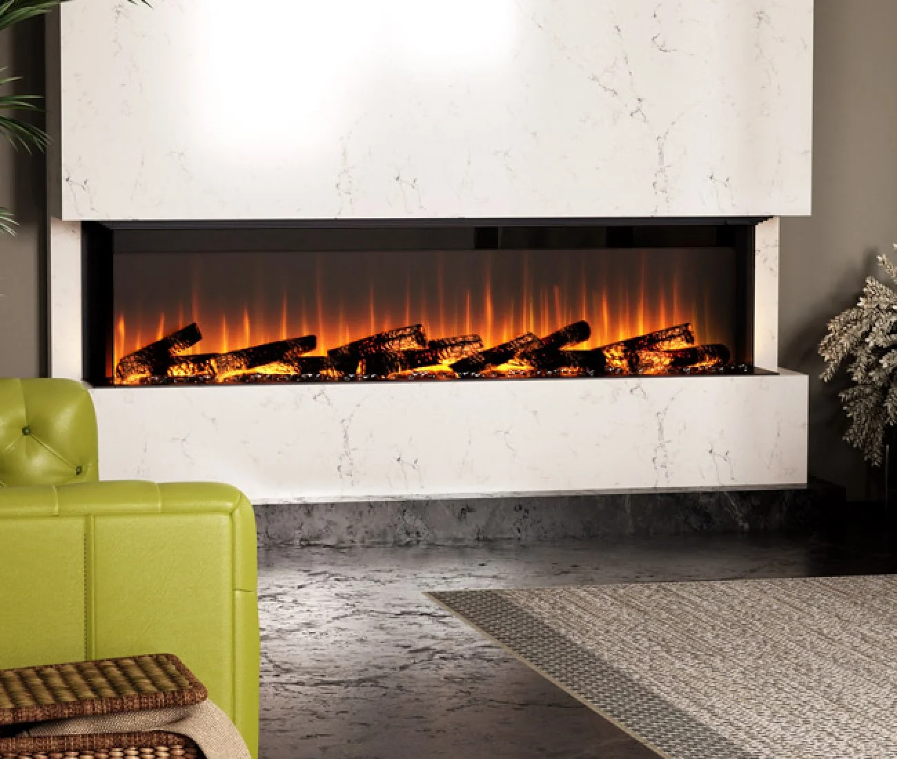 Ignite® Ultra 74″ Built-in Linear Electric Fireplace